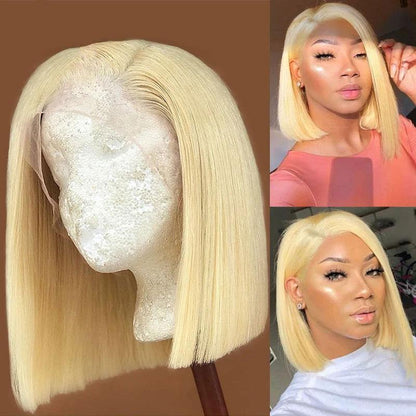 Blonde 613 Bob Lace Front Wig HD Transparent Lace Pre Plucked High Density - 
