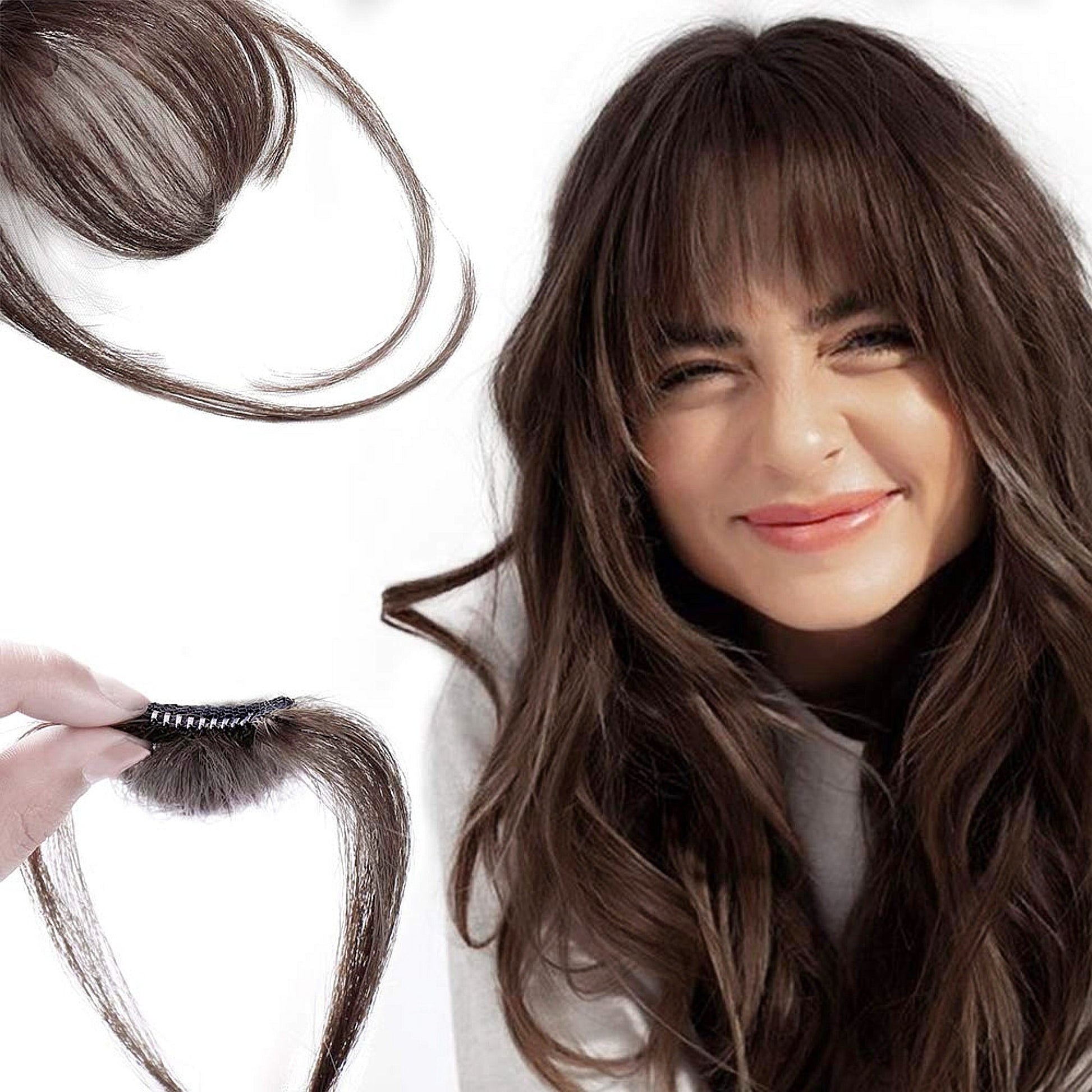 Luxurious 3D Clip-In Bangs Hair Extensions: Instant Fringe Transformation Wig