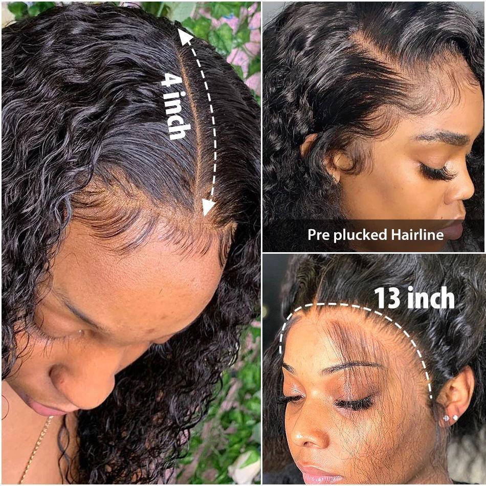 Yeswigs Afro Kinky Curly Human Hair Lace Front Wig Human Hair Pre Plucked For Black Women - 假发