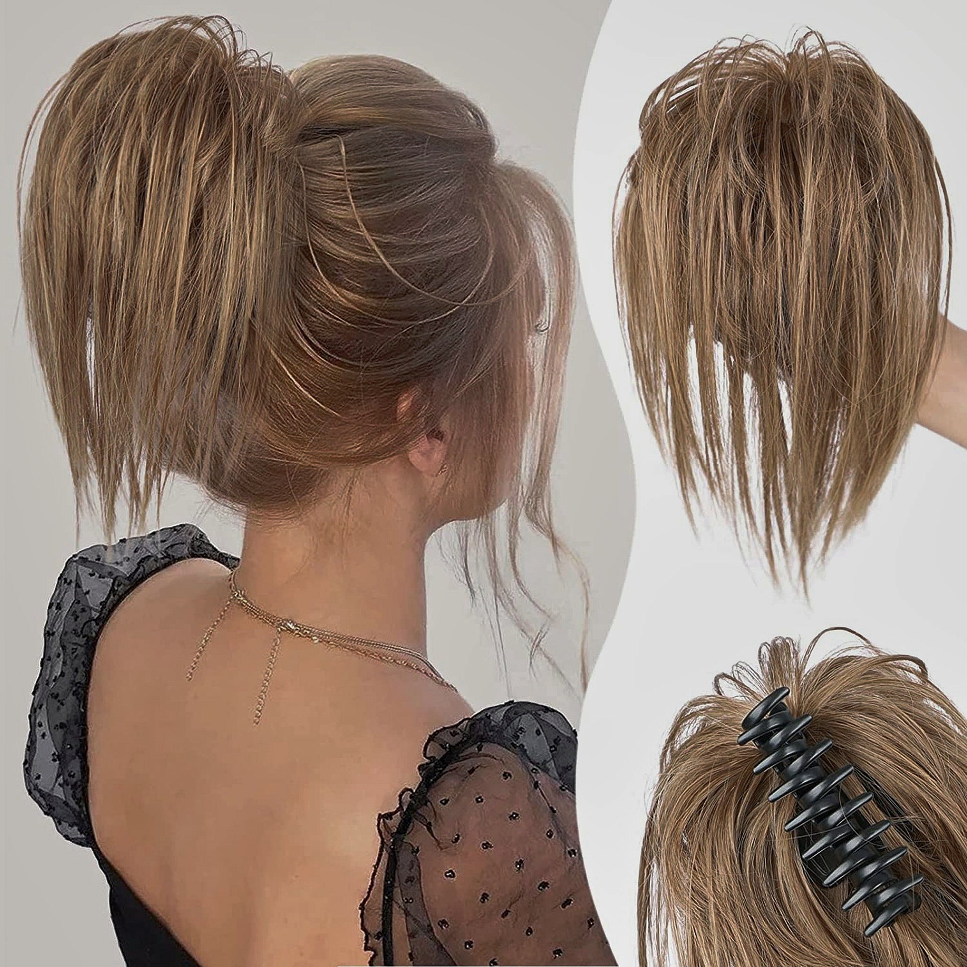 Effortless Synthetic Band Bun Hairpiece: Instant Elegant Updo for Women