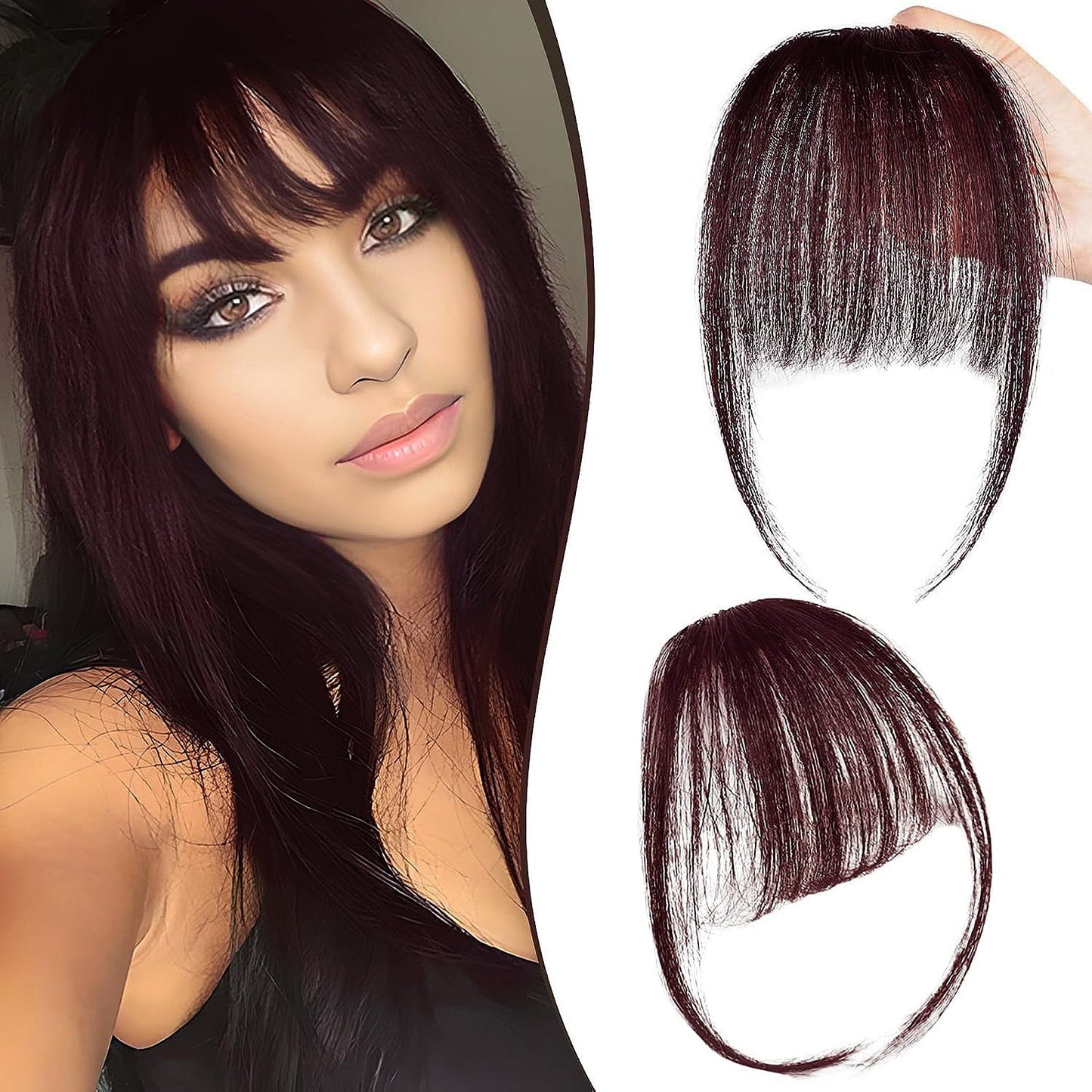 Luxurious 3D Clip-In Bangs Hair Extensions: Instant Fringe Transformation Wig